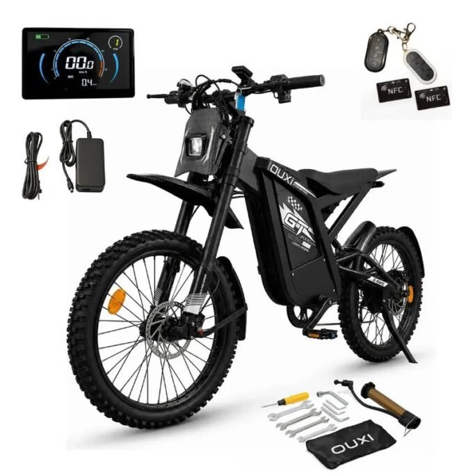 Bicicleta Elétrica Ouxi Gt2000 1000w 48v 30ah Bateria Removível Lítio Aro 24
